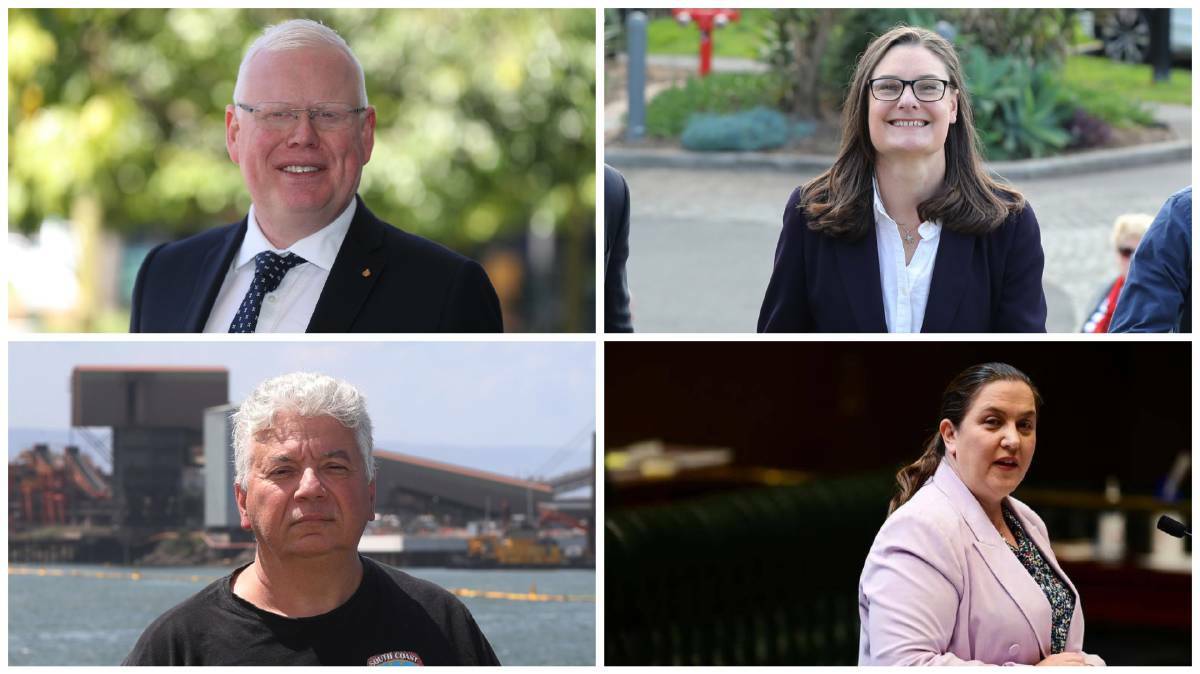 The battle for Kiama. Clockwise from top left: Gareth Ward, Katelin McInerney, Melanie Gibbons, Arthur Rorris. Pictures from file/AAP