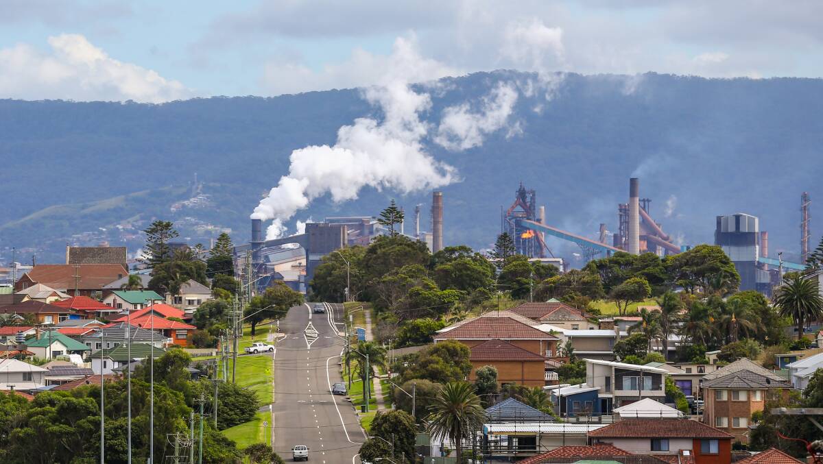 Large industrial emitters with net zero aspirations such as BlueScope, pictured looking from Port Kembla, will need to have clear, actionable plans to achieve their goals, the ACCC has warned. Picture by Wesley Lonergan