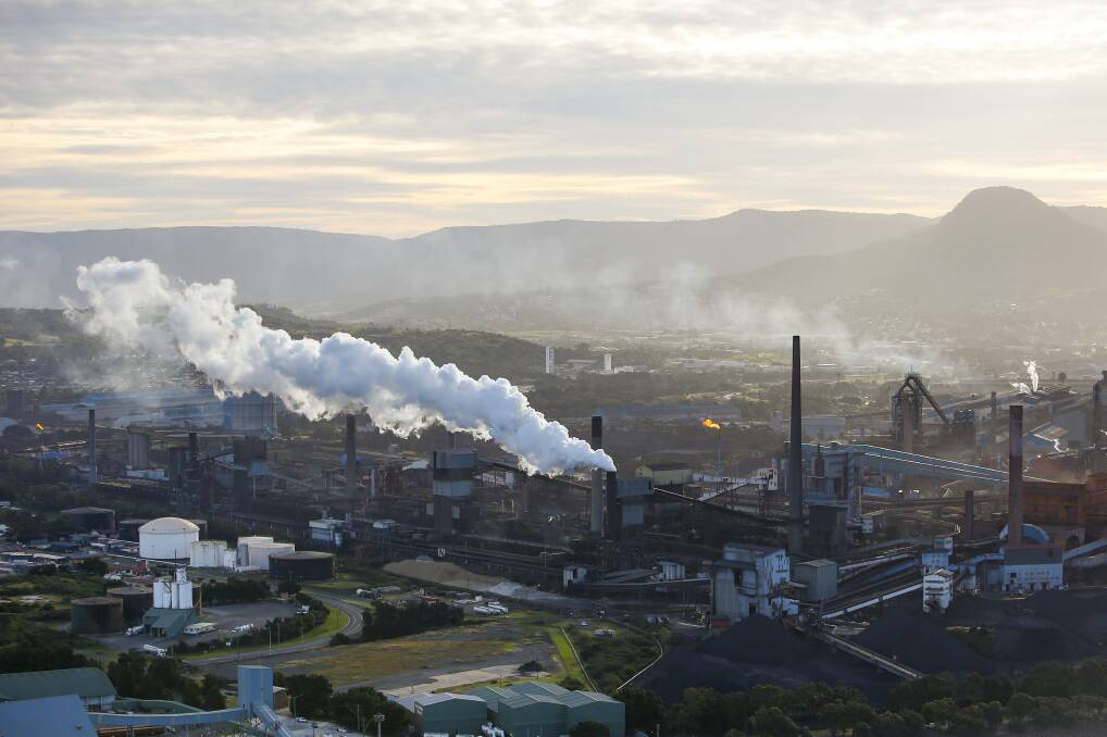 Advanced steel: The Port Kembla steelworks could be soon producing steel for armoured vehicles and offshore wind turbines. Picture: Anna Warr