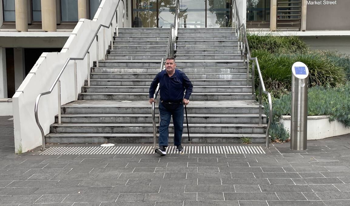 Mark Horsfall leaves Wollongong Courthouse on Wednesday. Picture by Connor Pearce