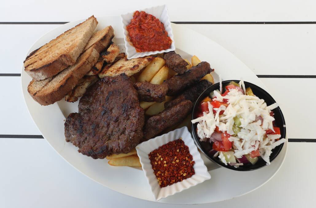 Mixed grill: Kikiees Cafe Grill brings a taste of Skopje to Crown Street Mall. Picture: Robert Peet