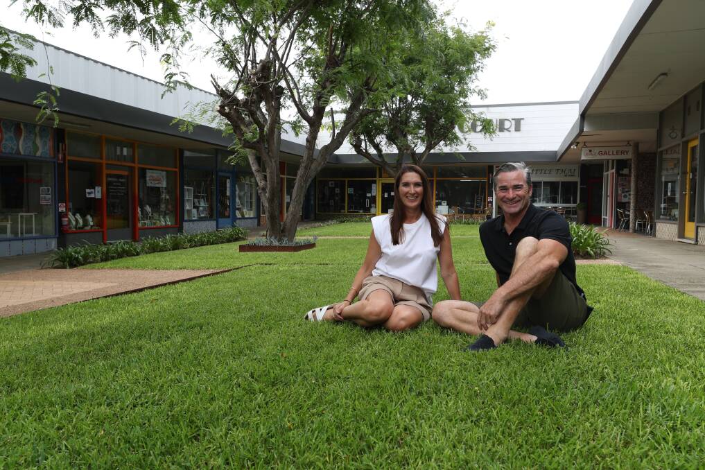 Garden court: Jonathan Crowe and Nathalie Brown-Crowe are renovating Kembla Court as part of a push to revitalise the suburb. Picture: Robert Peet