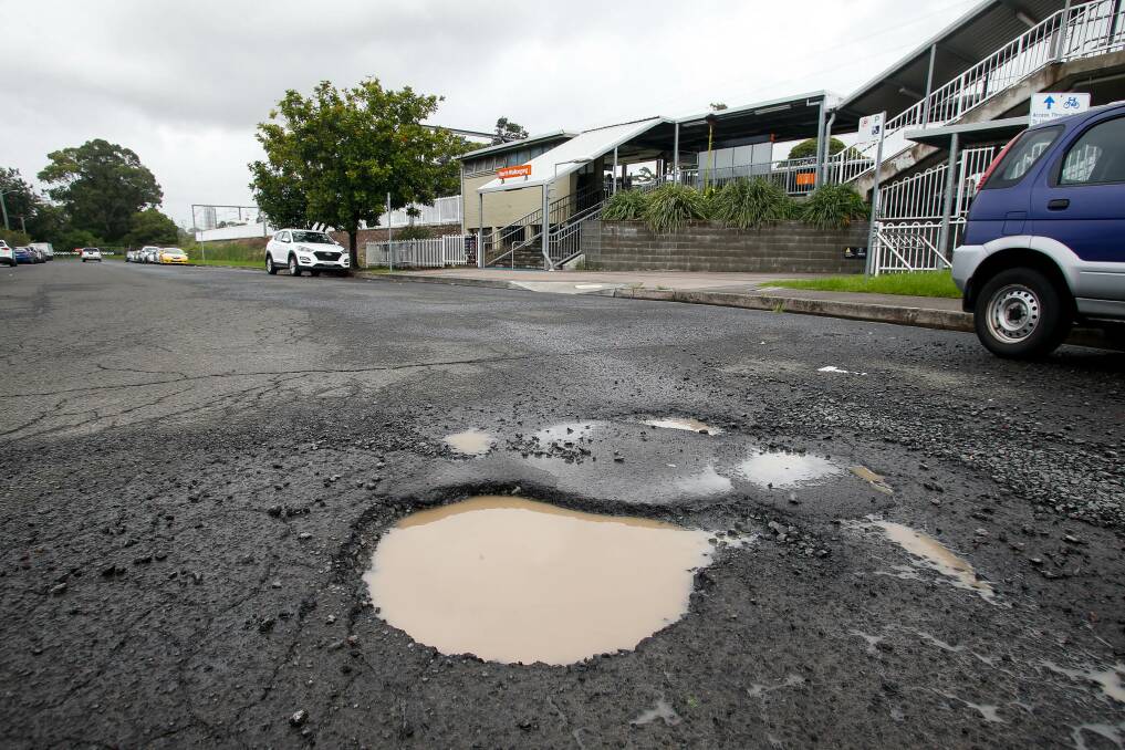 Rutted roads: Potholes of all sizes have appeared on local roads as arterial links close. Picture: Anna Warr