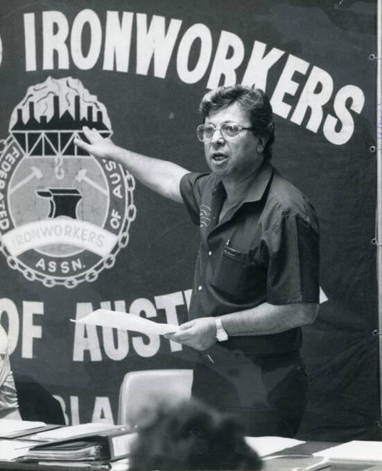 Federated Ironworkers' Association (FIA) Port Kembla branch secretary Nando Lelli in 1985. Picture from file