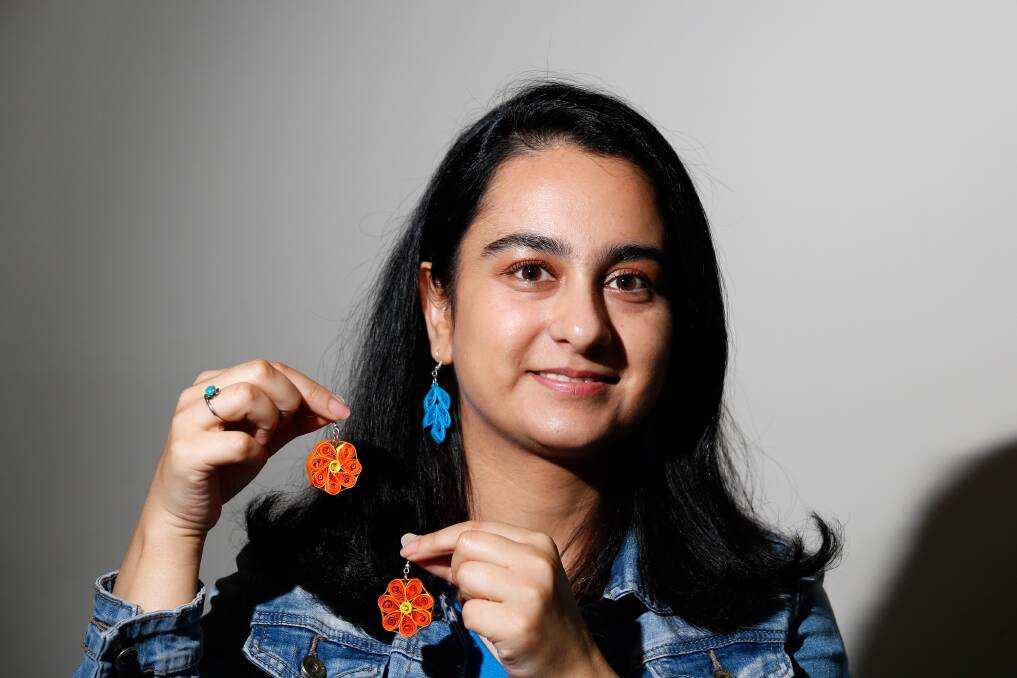 Hand crafted: Shahira Mohseni makes the earrings herself. Pictures: Anna Warr