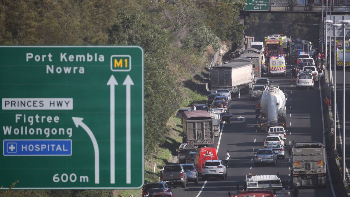 A tragic pile up saw two people crushed to death and their car catch on fire near the Princes Highway turnoff in 2019. Picture from file