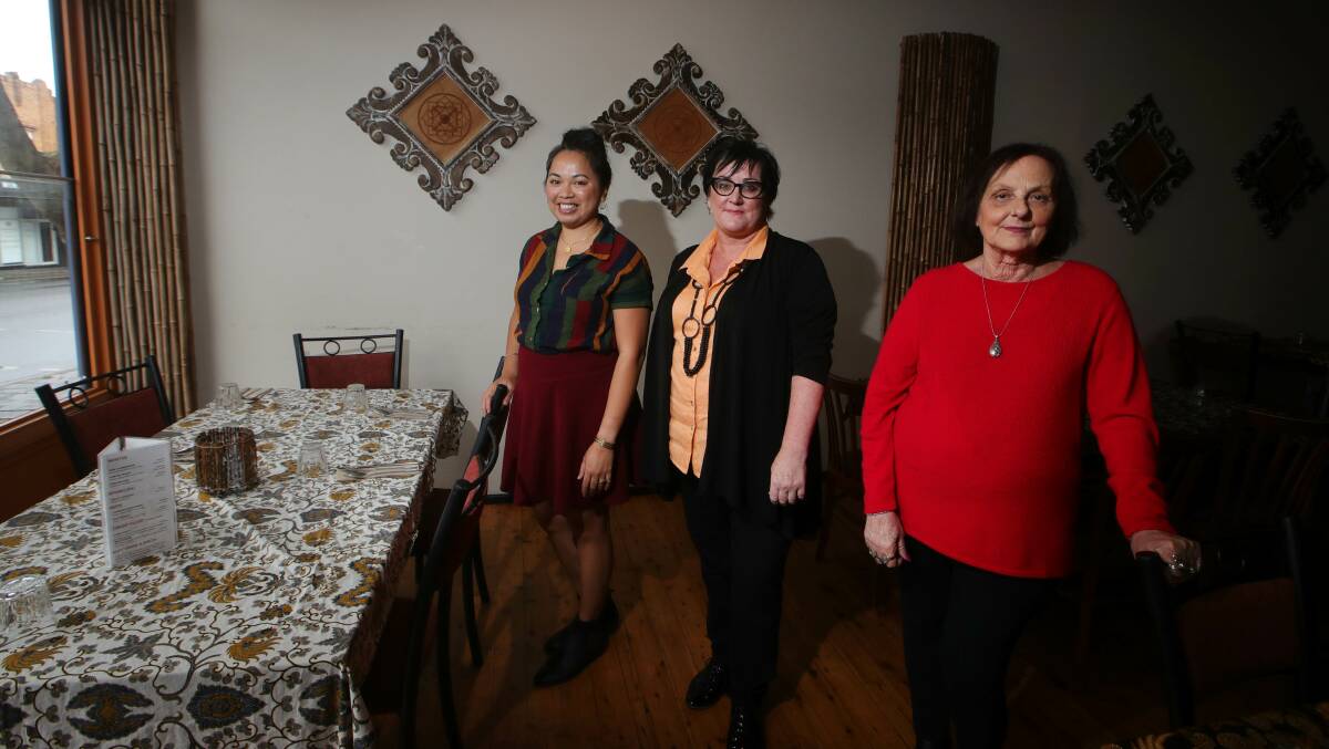 Here to help: L-R Jules Mitry of Balinese Spice Magic, Gillian Vickers and Kathy Colyer of SAHSSI. Picture: Sylvia Liber