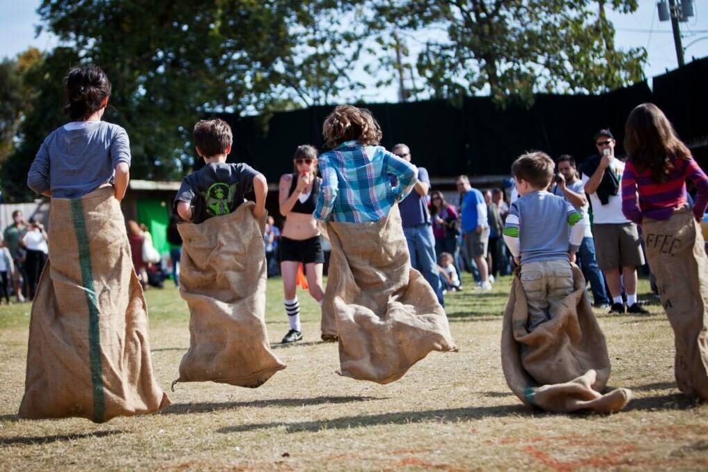 Bags of fun: Everyone can compete in activities like the potato sack race and spud and spoon race at the Robertson Potato Festival. Picture: Supplied 