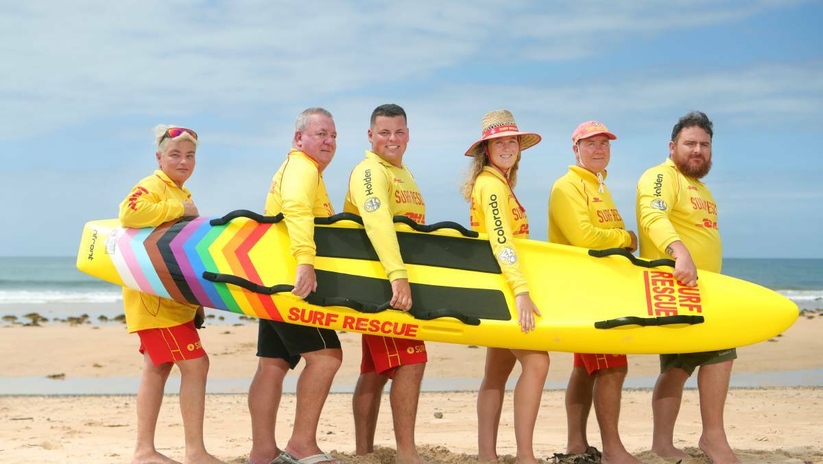 Bellambi Surf Life Saving Club launched its pride boards last month. Picture by Sylvia Liber.