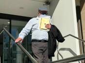 Retired journalist Peter Hand leaving Wollongong courthouse on April 22. Picture by ACM