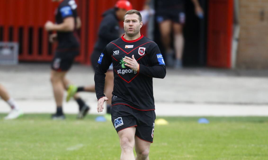 Trent Merrin during a training session in 2020. Picture by Anna Warr