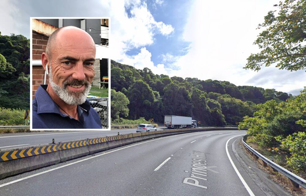 Evan Logan (inset) was driving dangerously along the Kiama Bends (background) on February 20 this year. Pictures from Facebook, Google Maps