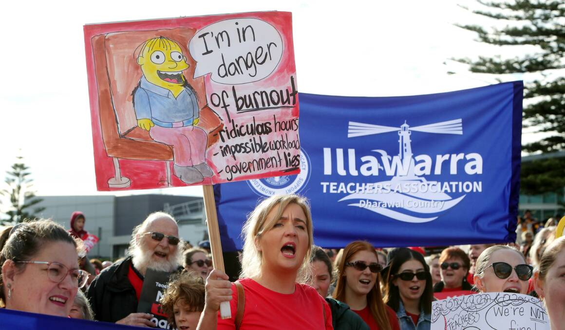 Wollongong teacher strike 2022. Picture: Sylvia Liber.