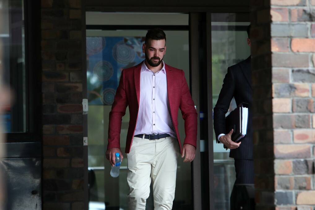 Farmer Wants a Wife contestant Samuel Messina leaving Port Kembla Local Court after he was found guilty of three assault charges last year. Picture by ACM.