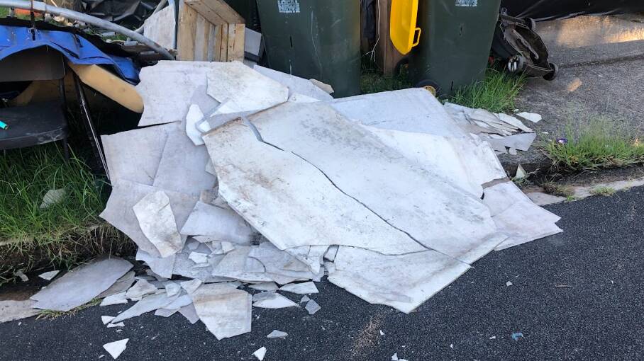 The dumped material outside the Cotterill Avenue property on Saturday, April 8. Picture supplied.