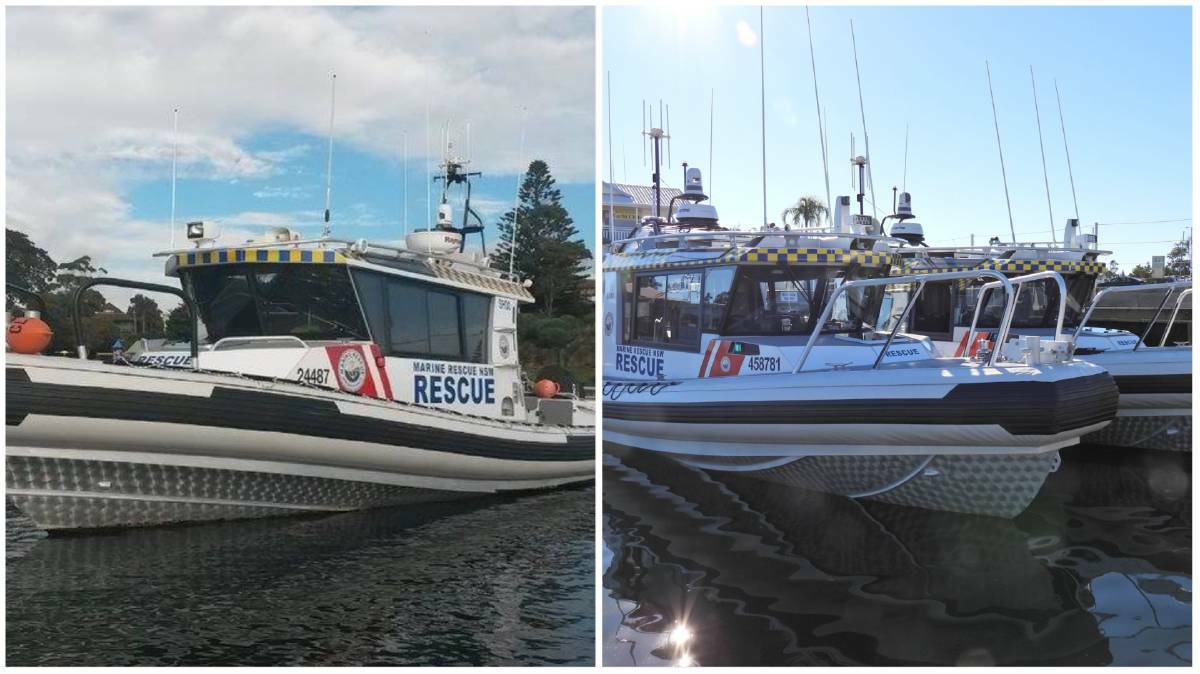 Rescue: The Marine Rescue boats Shellharbour (left) and Port Kembla (right) involved in the rescue. Picture: Facebook
