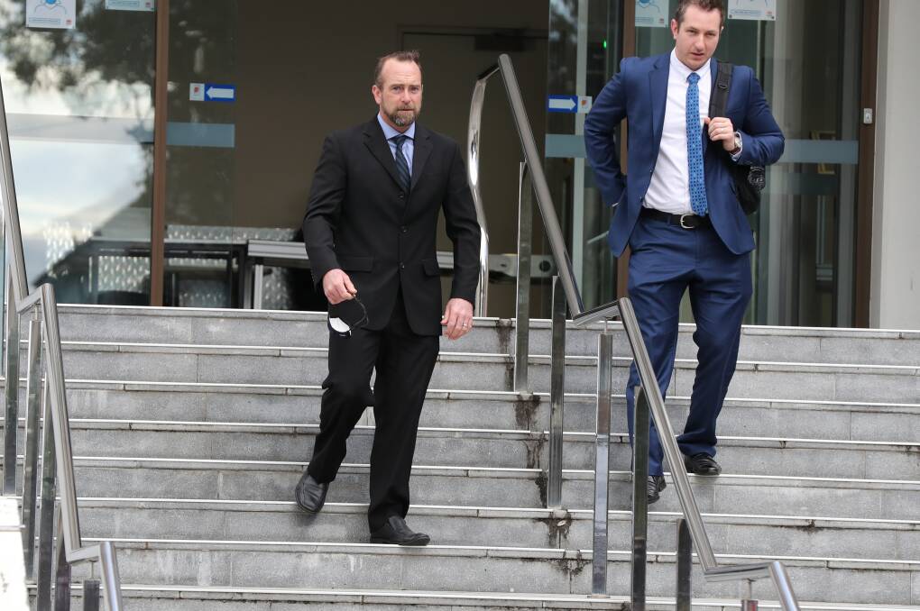 Andrew Sheehan leaving Wollongong Local Court on Wednesday.