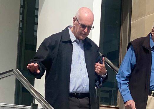 John Alexander Ellem, 77, leaves Wollongong courthouse on September 12 after being sentenced for failing to comply with Child Protection Register conditions. Picture by ACM
