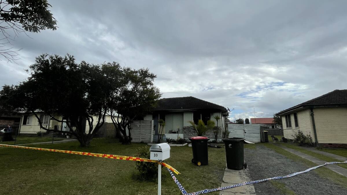 Fire: Police have established a crime scene after a house fire King Street, Warilla. Picture: Sylvia Liber. 