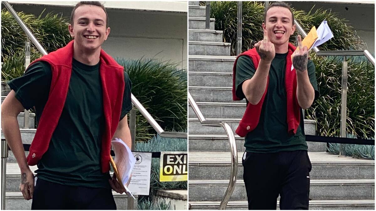Jayden Kierce, pictured here outside Wollongong courthouse in 2020, admitted to several offences on November 29.