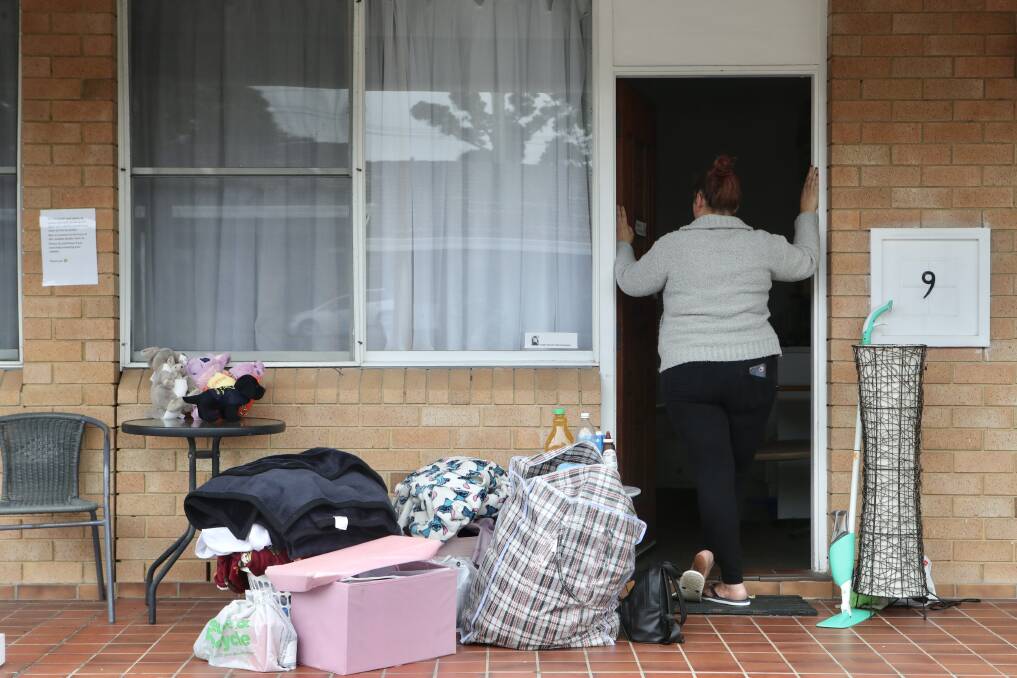 Leigh (pictured), who did not want to use her real name, had packed her bags to move into transitional housing as a last minute reprieve. Picture by Sylvia Liber.