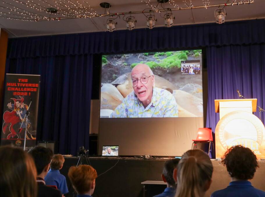 Science Week: Dr Karl, who was COVID-positive, paid Bulli High School students a virtual visit and answered their science-related queries. Picture: Adam McLean. 