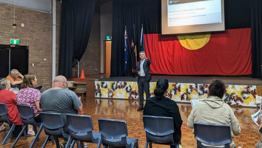Assistant Defence Minister Matt Thistlethwaite at the Jervis Bay community forum in February. Picture supplied.
