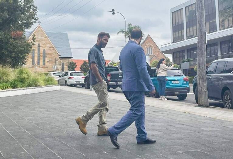 Justin Fullard leaving Wollongong Local Court on Monday after he was sentenced. Picture by Grace Crivellaro. 