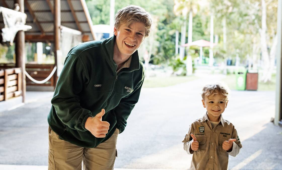 Louie Tagg, 5, got to meet his idol Robert Irwin at the Australia Zoo in July - he said it was "the best day ever". Image: Rachael Tagg photography.