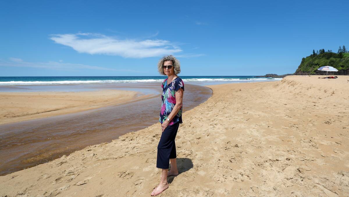Candy Andersen at south Bombo Beach on December 28, the day after her and her daughter rescued a family who got caught in a rip. Picture by Adam McLean