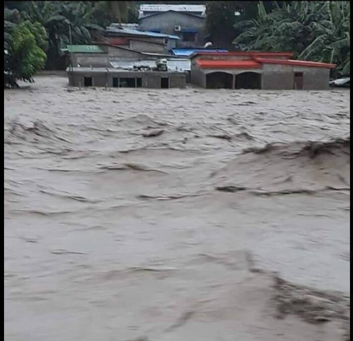 Power and communications have been cut after four consecutive days of rain and flooding. Credit: Michael Stone via unknown source. 