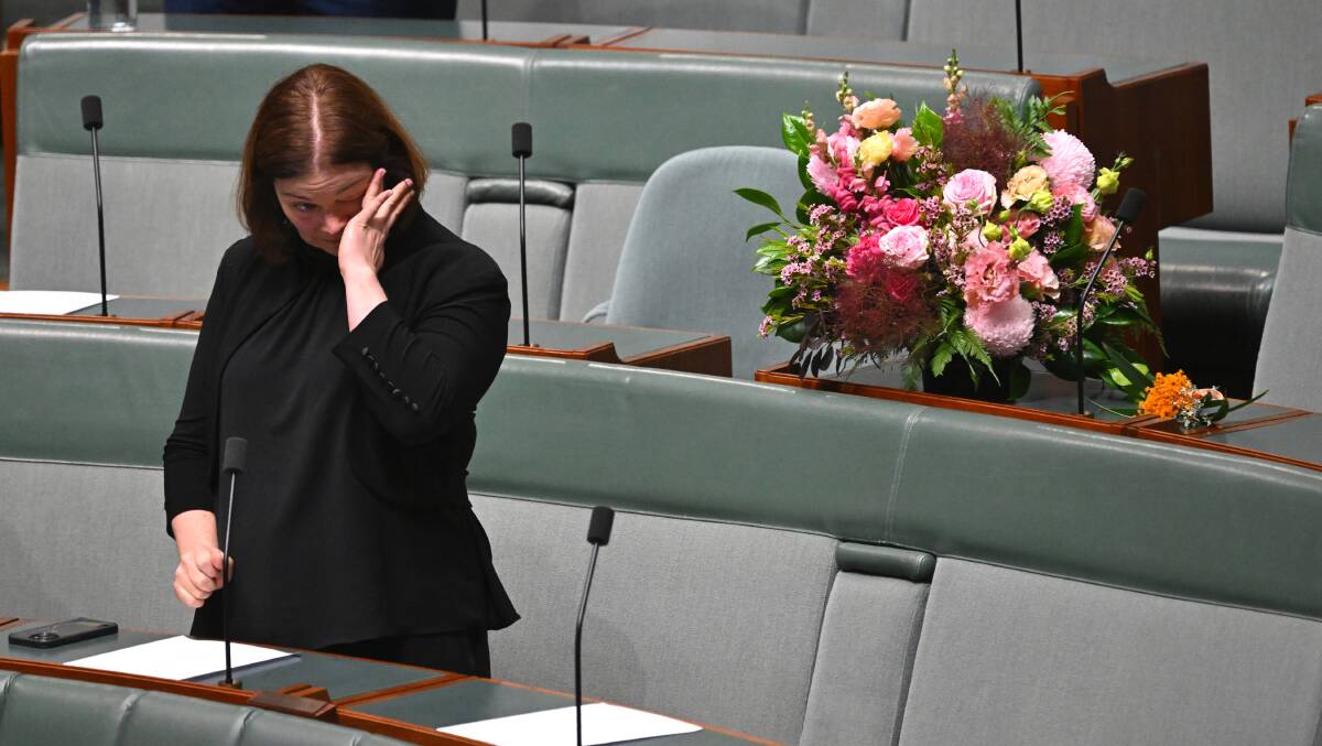 Labor member for Bendigo Lisa Chesters during a condolence motion for the late member for Dunkley Peta Murphy. Picture by AAP Image/Lukas Coch.