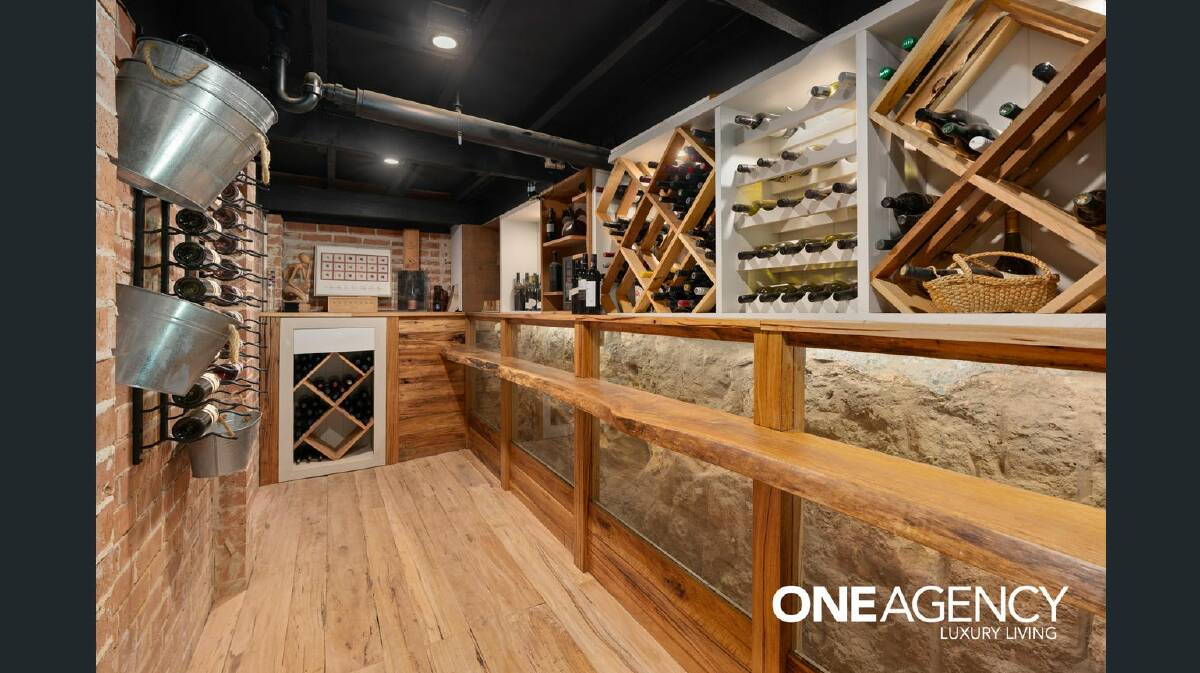 Inside the cellar, which is built into the slope. Picture: Supplied 