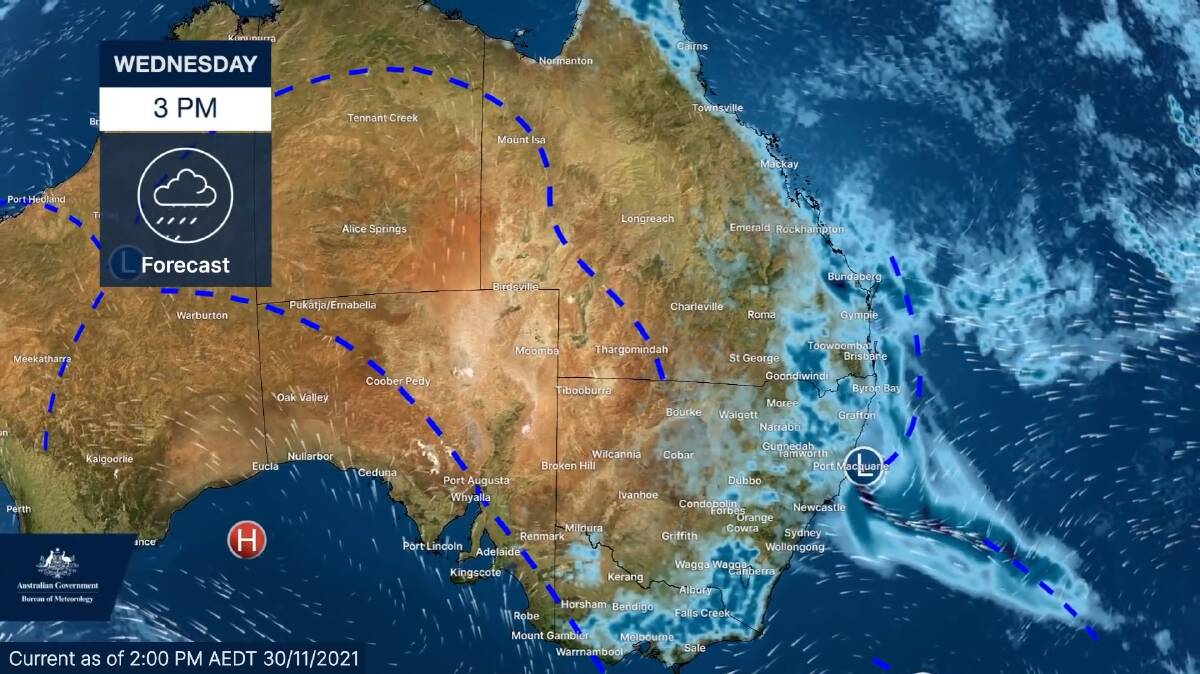 Meteorologist Sarah Scully said the rain will affect New South Wales, Queensland, the ACT and parts of Victoria during the Bureau of Meteorology's severe weather update. 
