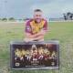 HISTORY MADE. Sharks' skipper Matt Carroll posing with his framed milestone after eclipsing 2000 points. Picture: Shellharbour Sharks RLFC. 