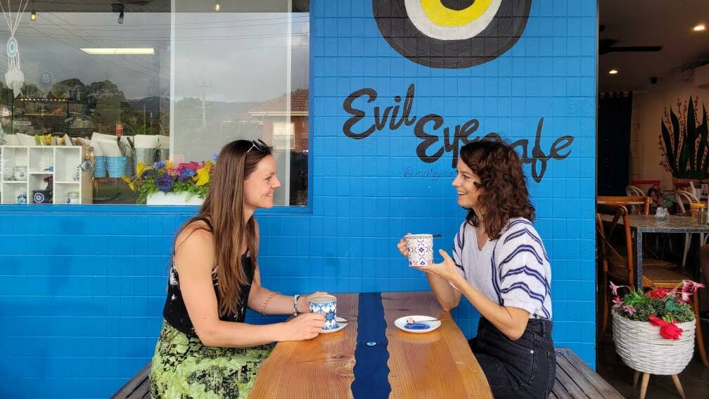 Making connections: Lisa Stelling, right, shares a coffee with Emma Baselier ahead of the Connected Women Wollongong open day. Picture: Supplied