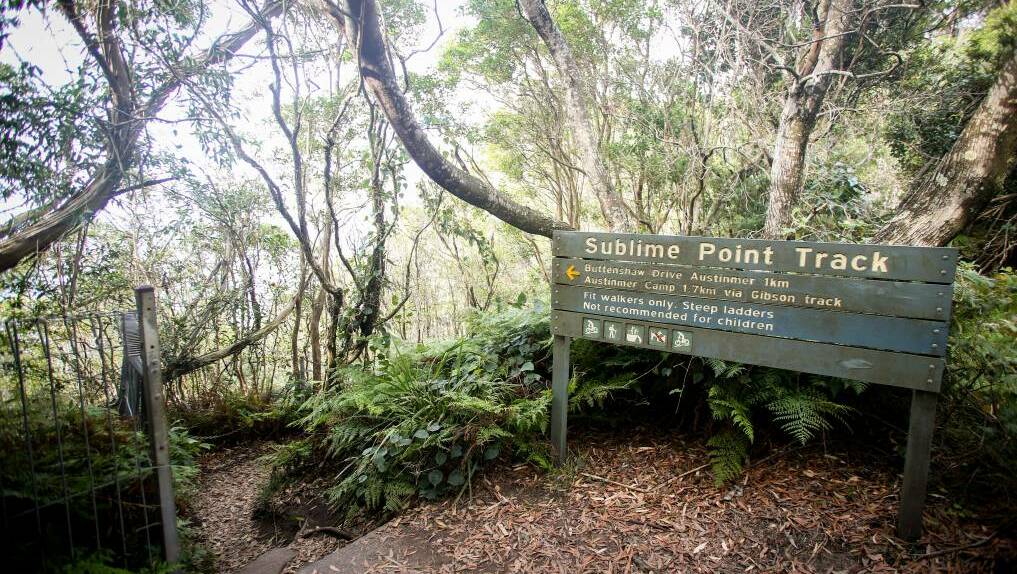 Track closed: Sublime Point Walking Track in Illawarra Escarpment State Conservation Area is one of many closed due to dangerous conditions. Picture: Georgia Matts
