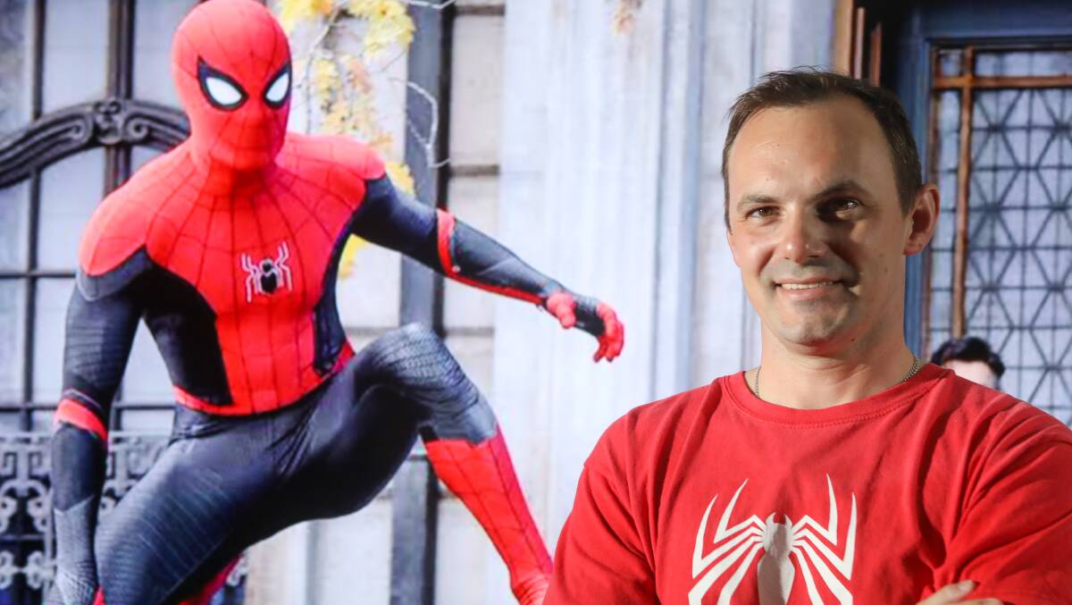 Watch out: Self-confessed Spiderman geek David Hunter has launched a GoFundMe campaign to raise money for a new suit. Picture: Adam McLean 