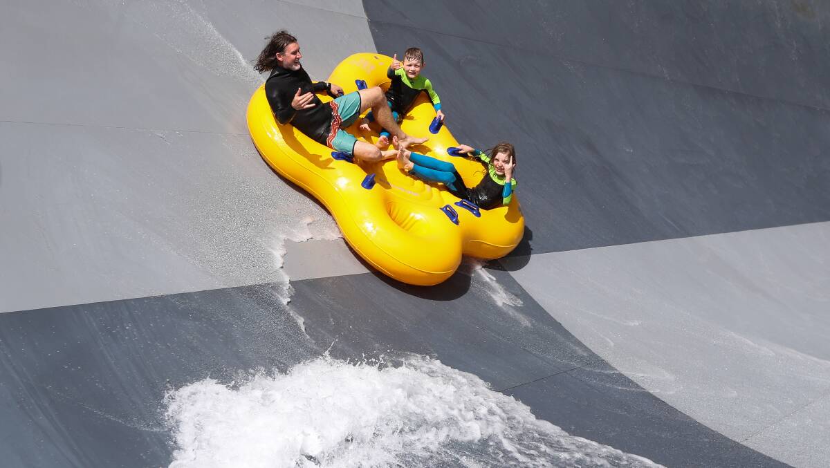 Wipe out: Thrill-seekers take on the Funnel Web ride at Jamberoo Action Park. Picture: Adam McLean.