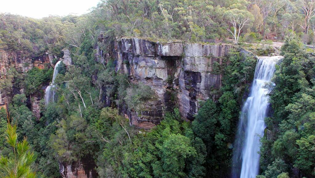 Double the view: Twin Falls in Morton National Park. Picture: National Parks & Wildlife Service/Geoffrey Saunders