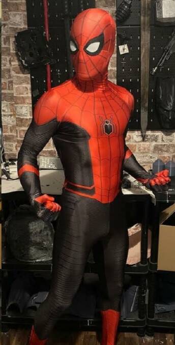Top of the range: The Spiderman outfit David Hunter is hoping to buy. Picture: Supplied