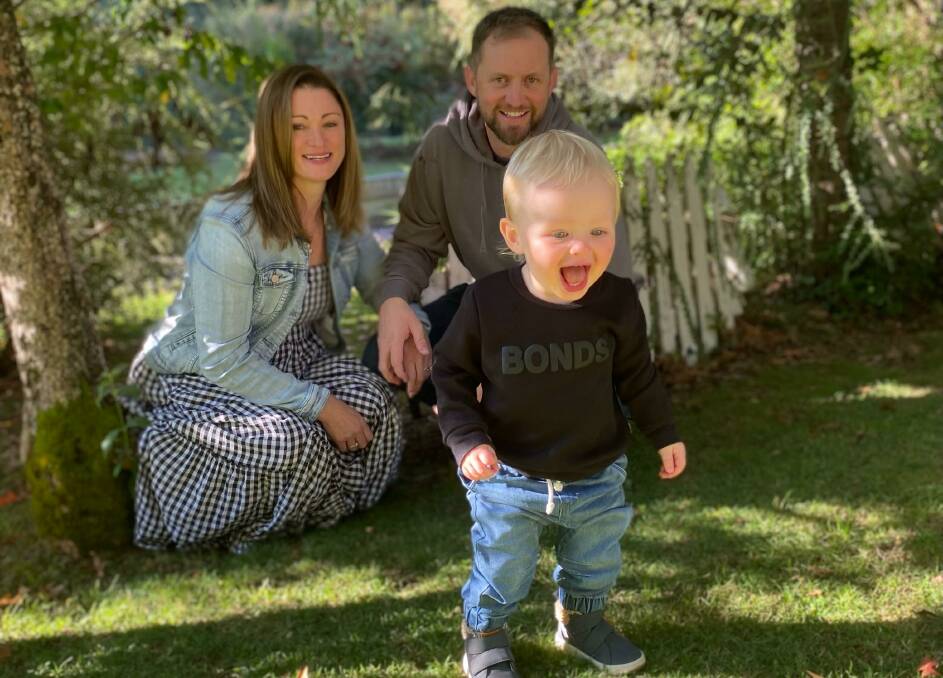Little miracle: Rachel McMinn and Michael Lewis with their son Riley, 1.
Picture: Supplied