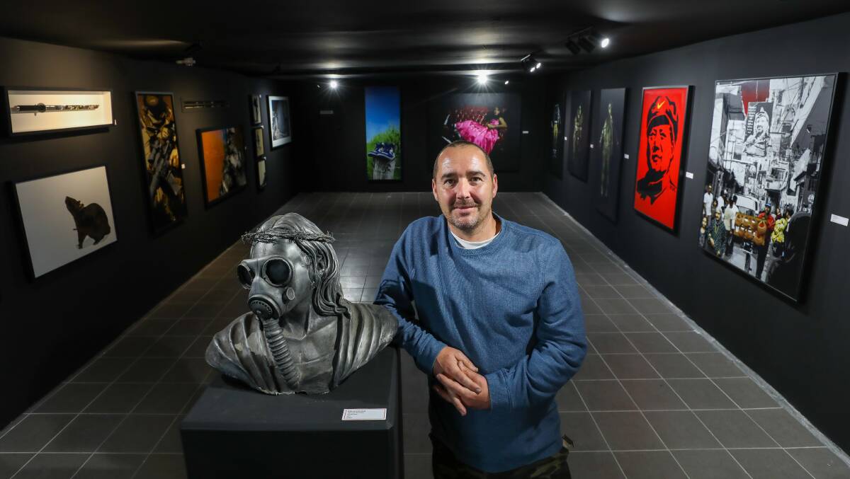 Celebrated artist: Black Box Artspace director Luke Cornish inside his new Wollongong art gallery. Picture: Adam McLean