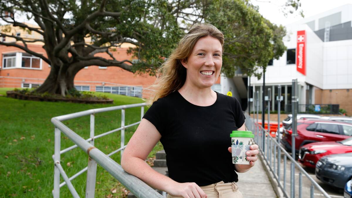Our shout: Justine McKenna has been overwhelmed by the response to her GoFundMe campaign to buy Wollongong Hospital staff a coffee to thank them for working during the pandemic. Picture: Anna Warr