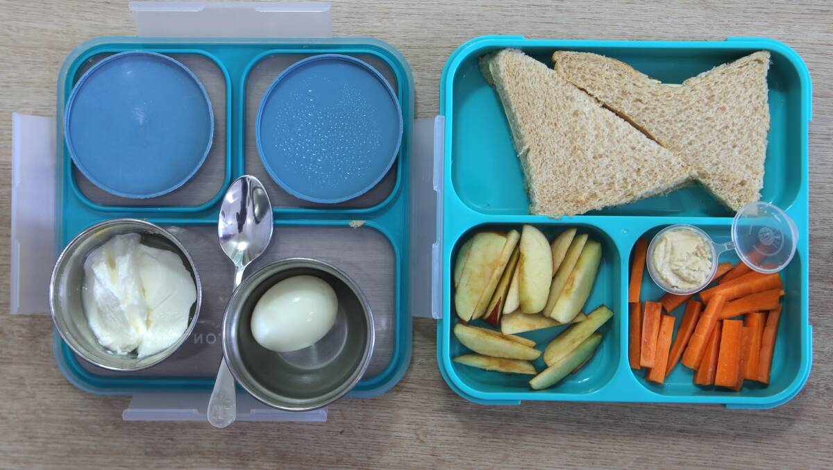 Dr Mohit Tolani gives an example of a healthy lunchbox. Picture: Sylvia Liber