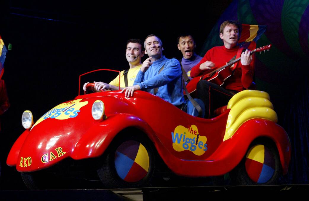 The OG Wiggles: Anthony Field, Murray Cook, Jeff Fatt and Greg Page performing live. Picture: Kirk Gilmour.
