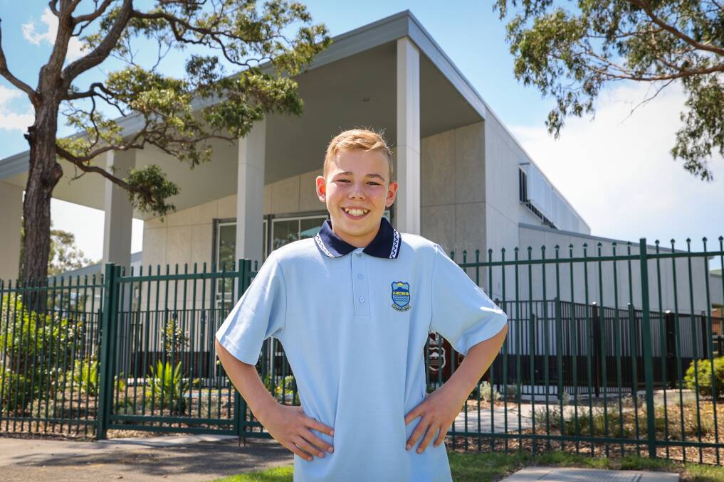 New Corrimal High School student Lachlan Bee said he was excited for what high school has to offer. Picture by Wesley Lonergan.