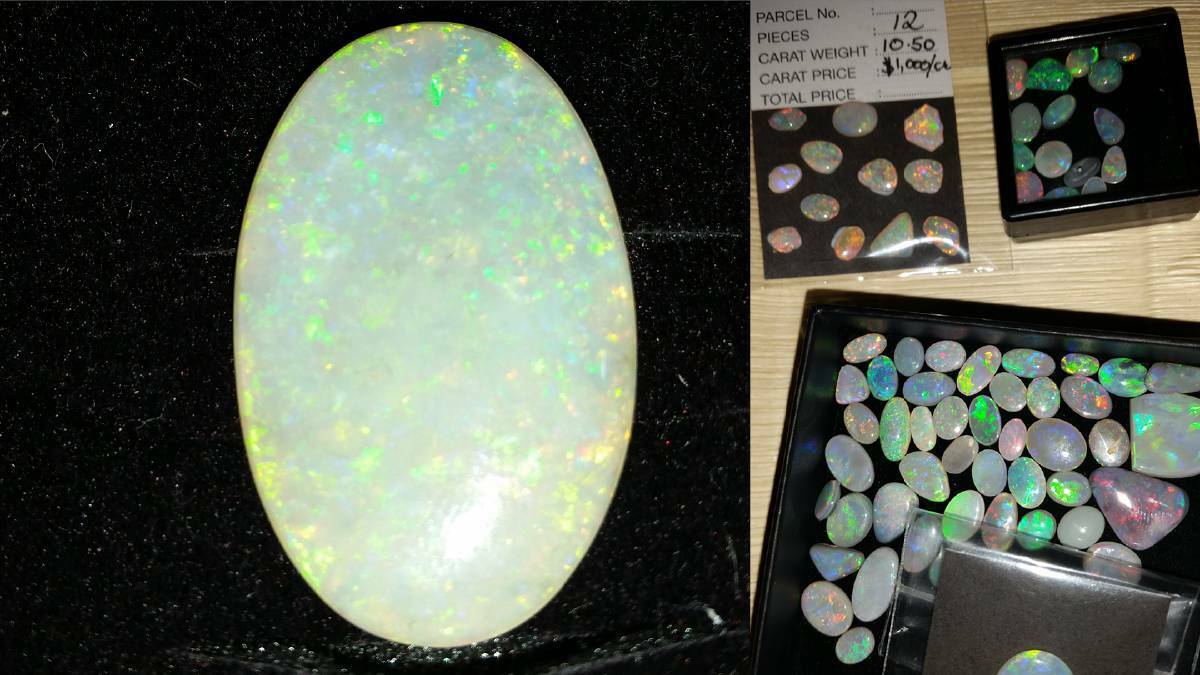 Stolen gems: NSW Police released pictures of the opals in the days after they were stolen. Picture:NSW Police