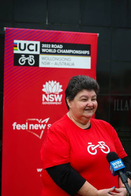 Susan Cole talks about her 14 years of voluteering experience in cycling events. Picture:Wesley Lonergan