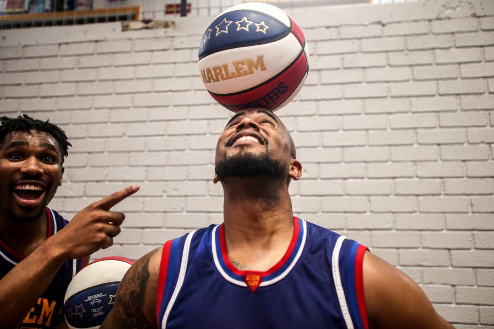 SPECTACLE: The Harlem Globetrotters at the Wollongong's Snakepit in 2018. Picture:Georgia Matts